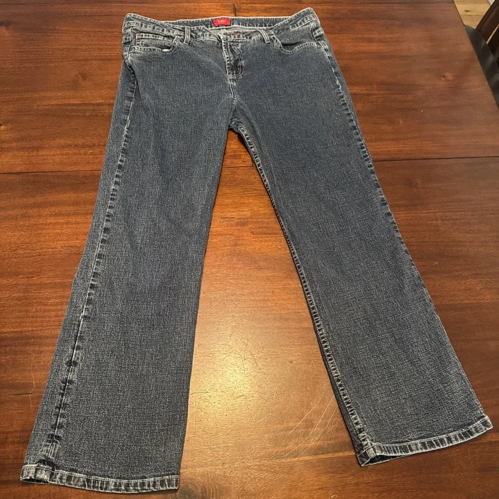 Mossimo‎ Women's Stretch Blue Jeans Size 15 Mid Rise Bootcut Made in Mexico